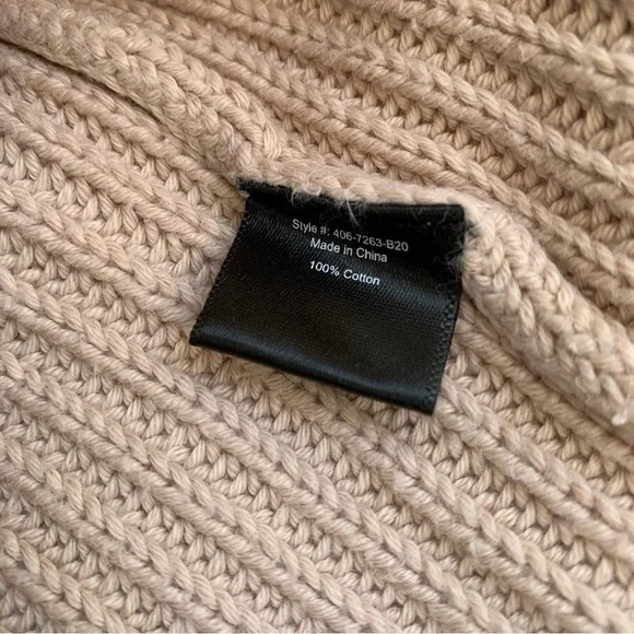 Jenni Kayne Cotton Fisherman Crewneck Knit Sweater Oatmeal